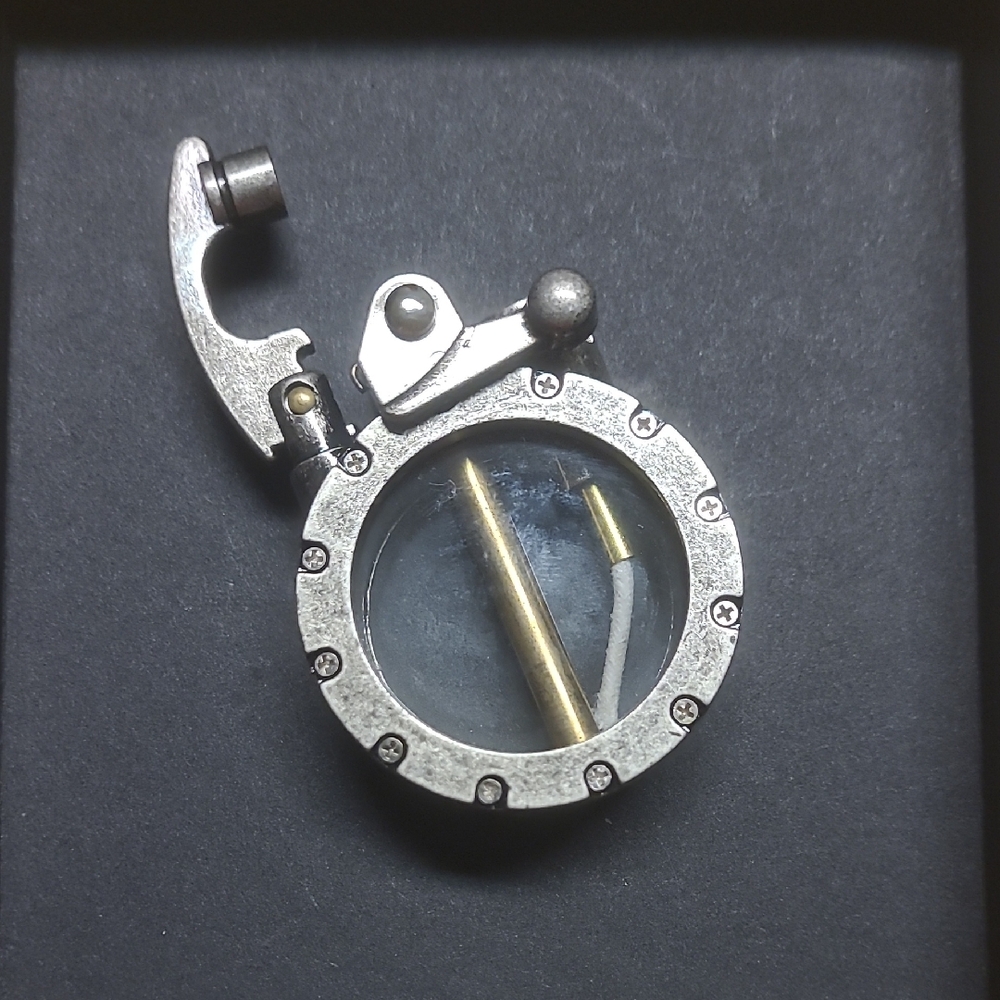 Silver and Gold Steampunk Lighter Pocket Watch Pendant
